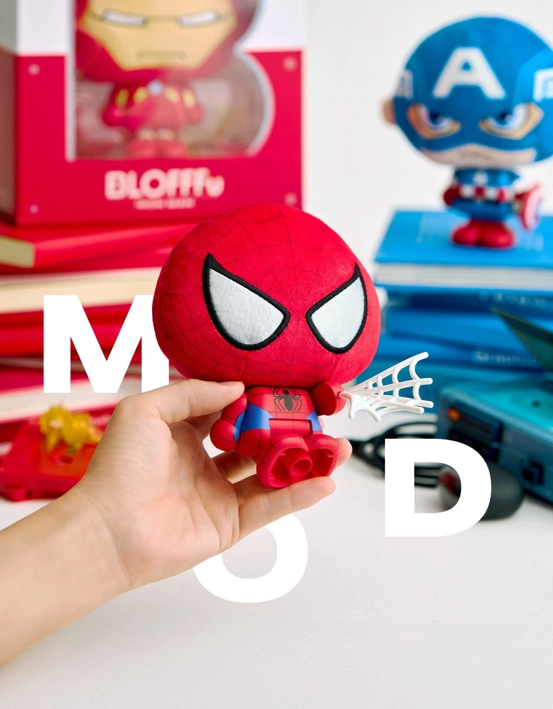 中間サイズMODのスパイダーマン使用例。サンリオ柄の商品とは別のキャラクター
